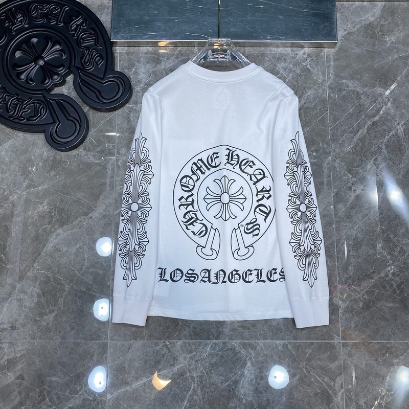 クロスボーダーのトレンディなブランド Chrome Heart 長袖 T シャツ ピュアコットン メンズ レディース ルーズスポット卸売|undefined