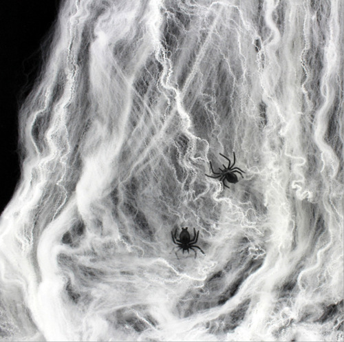 Halloween spider web cotton spider web plastic small spider bar mystery room haunted house outdoor decoration props wholesale cross-border