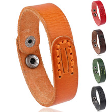 创意个性时尚饰品简约手工缝线文艺复古牛皮手链欧美男士手腕带