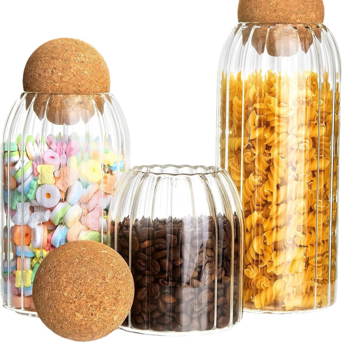 alta borosilicona vidrio sellado lata esférica tapa de sellado cocina doméstica lata de almacenamiento snack lata fábrica al por mayor