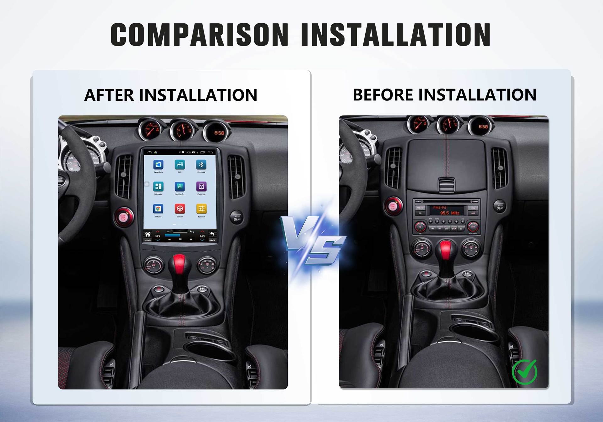 Suitable for Nissan 370Z high trim 08-18 models 12.1inch dedicated vertical screen car navigation