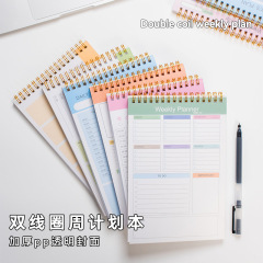 カラフルな紙ノート pp ハンドブック毎日のチェックイン学習計画ブック毎週の週間計画スケジュールコイルブック