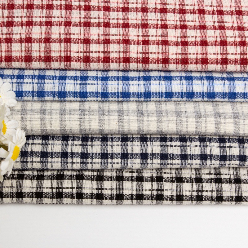 全棉21支水洗格子布 舒适纯棉色织男女衬衫童装棉服面料 新品现货