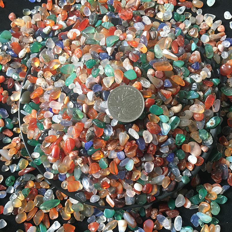 南京雨花石原石鹅卵石鱼缸石头花盆彩色石子七彩小石头五彩石|undefined