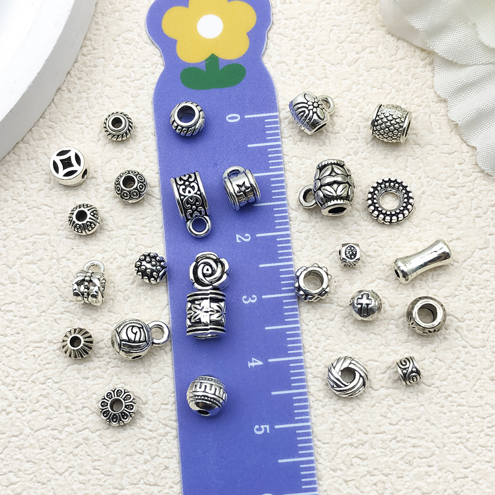 混26款藏银饰品配件吊坠花托隔珠DIY手链直管手工材料手链配饰详情10