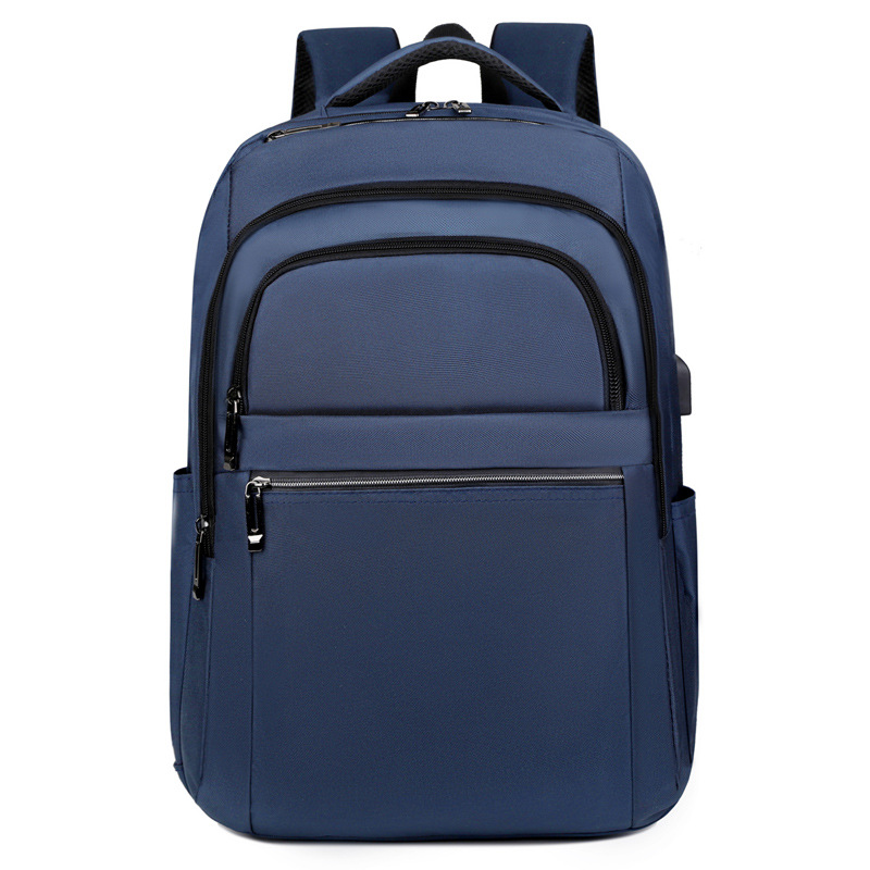 2024 nueva mochila de tela Oxford de gran capacidad para hombres con carga USB, mochila para computadora de ocio de negocios, bolso para estudiantes