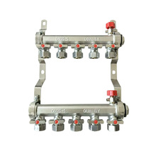 ✅地暖分水器1寸主管地暖管地热管分集水器全铜过滤器球阀全铜锻