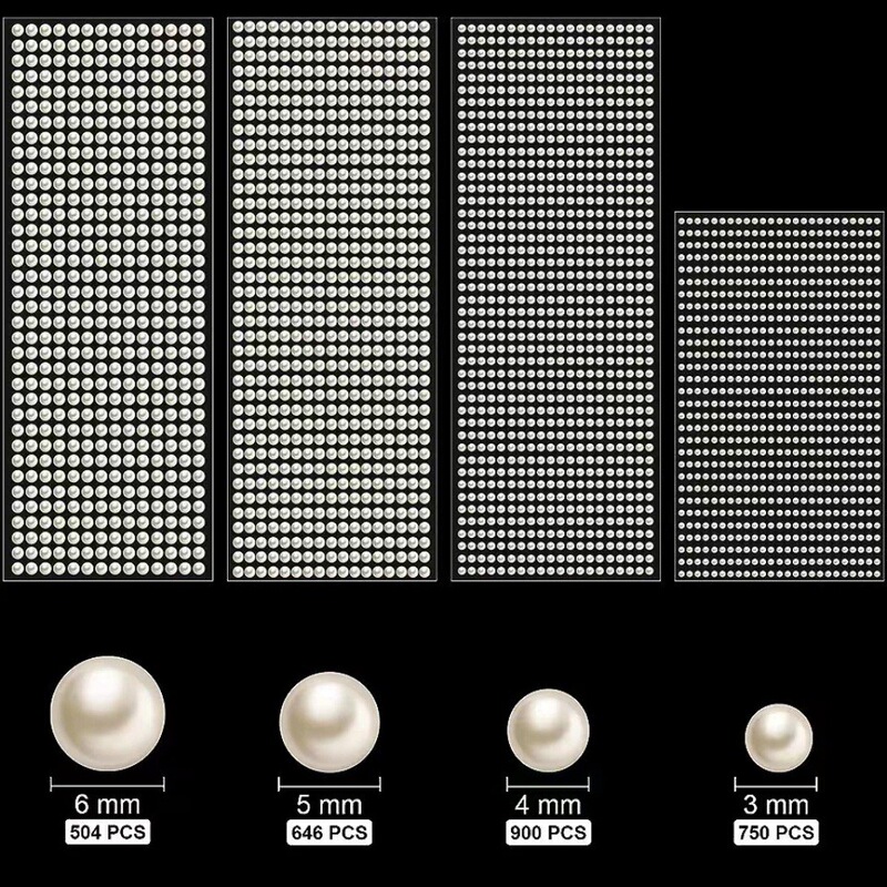 in stock Wholesale White Pearl Even Drill Whole Pearl Children DIY Pearl Sticker Ancient Princess Style Pearl Makeup