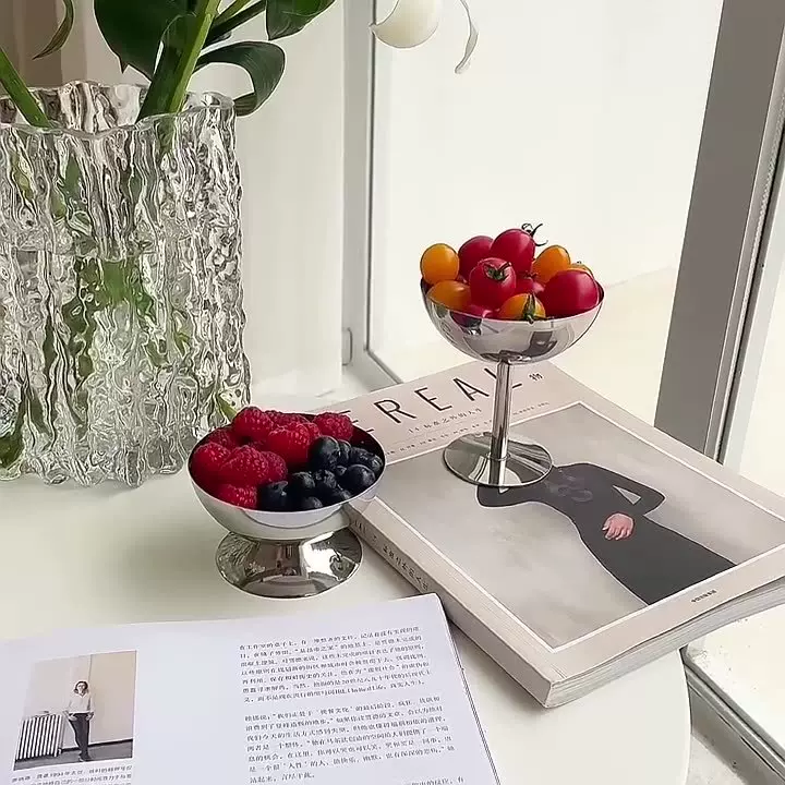 厂家批发304不锈钢雪糕杯高脚矮脚冰淇淋杯甜品杯红酒杯鸡尾酒杯