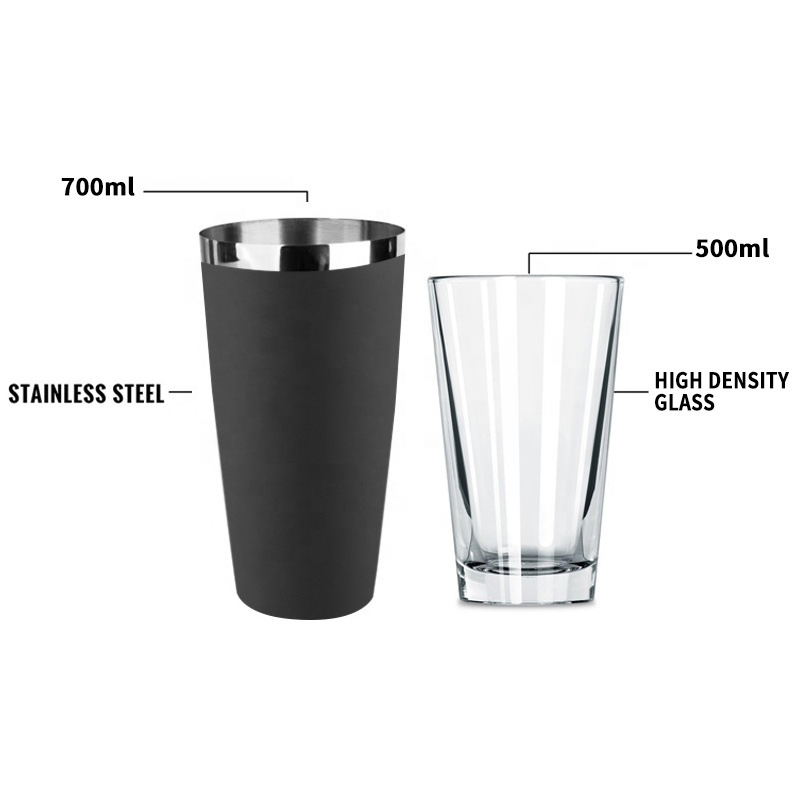 Cóctel de Amazon Boston agitador de acero inoxidable vaso de nieve 700ml vaso de cóctel vaso de cóctel herramienta de barman