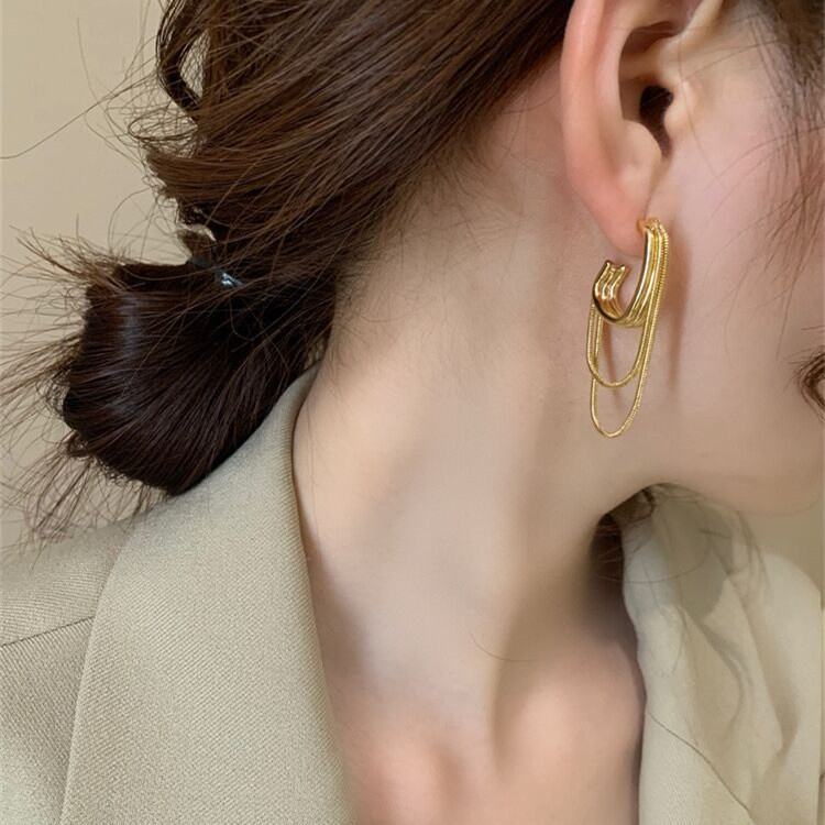 1 Pair Modern Style Geometric Plating Copper Drop Earrings display picture 1
