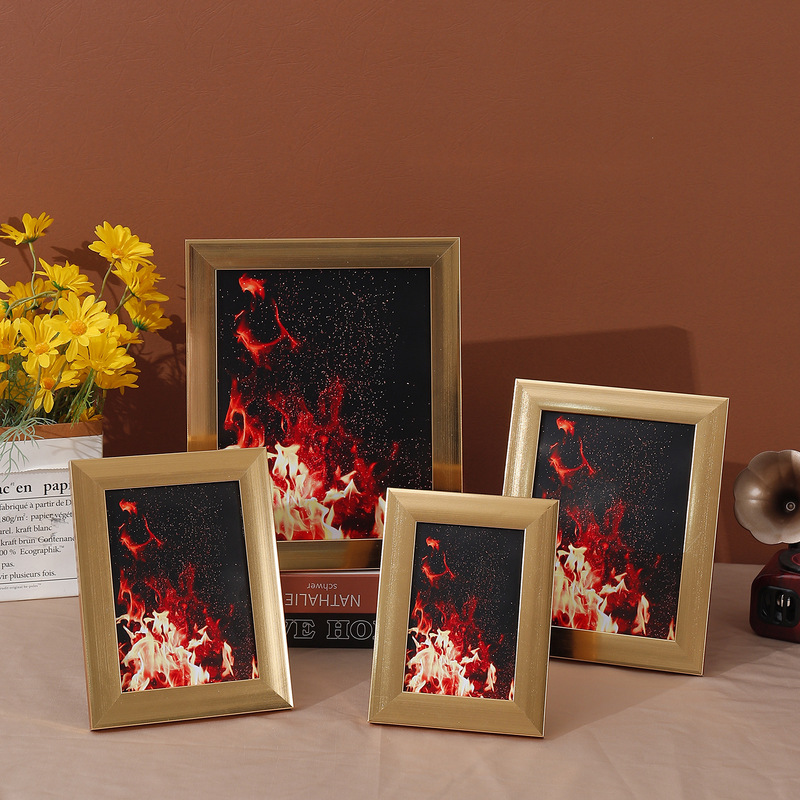 Wall-mounted photo frame with bracket table 6-inch 7-inch A4 gold small photo frame simple photography cross-border picture frame Wall-mounted photo frame with bracket table 6-inch 7-inch A4 gold small photo frame simple photography cross-border picture frame