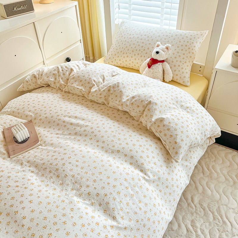 Juego de cuatro piezas de dormitorio de estudiantes de hilo de doble capa en la temporada escolar 2025 nuevo dormitorio de estudiantes de verano con un solo kit de estudiante