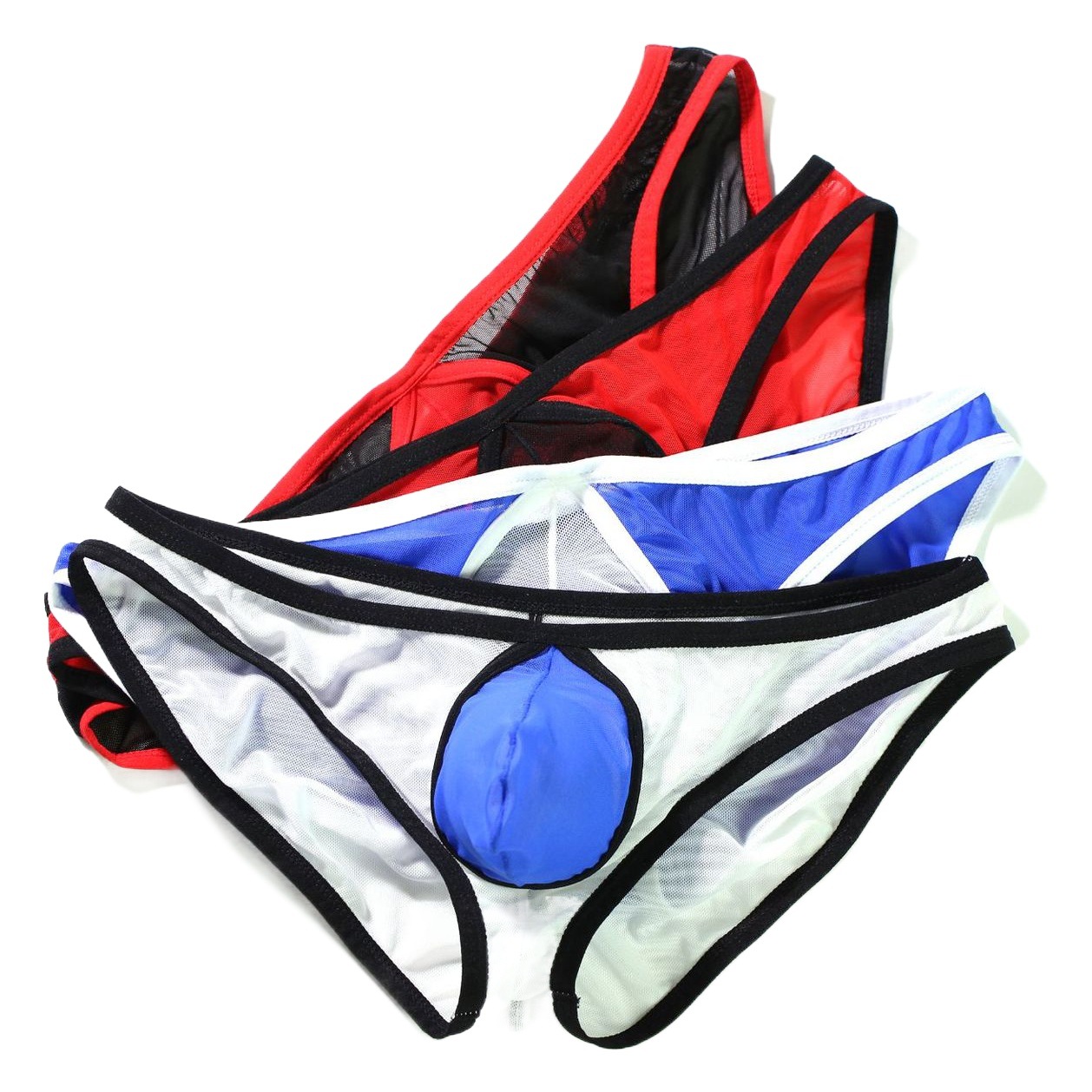 Calzoncillos para hombres ropa interior de malla cómoda transpirable cintura baja color fino a juego entrega de una pieza