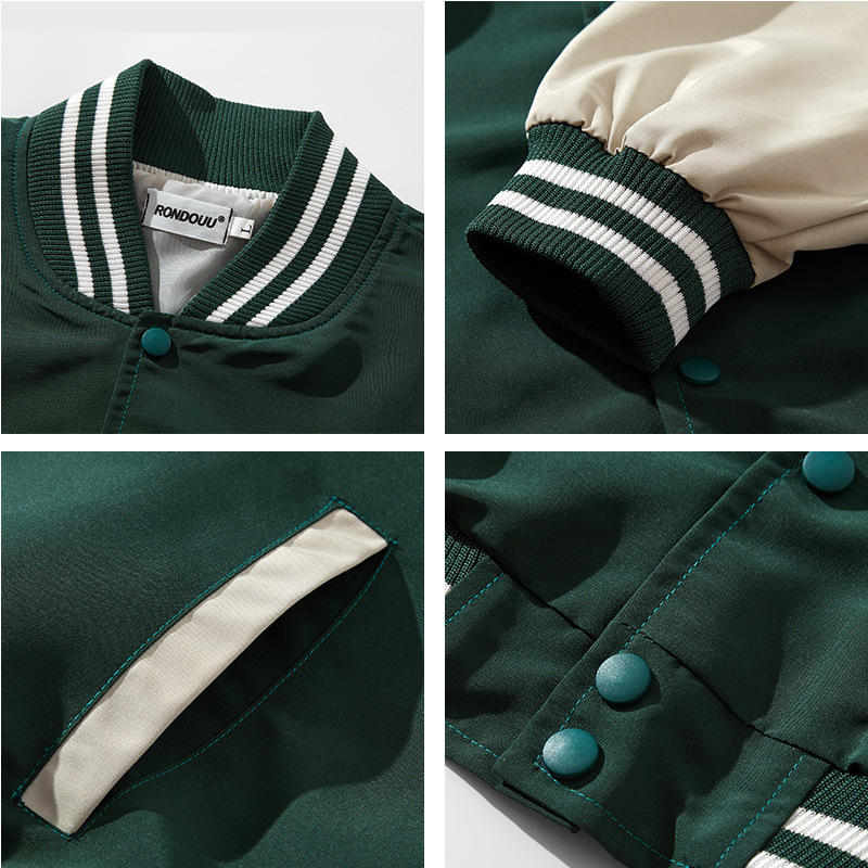秋冬美式复古团队工作服外套班服潮牌街头夹克棒球服卫衣印制LOGO|undefined