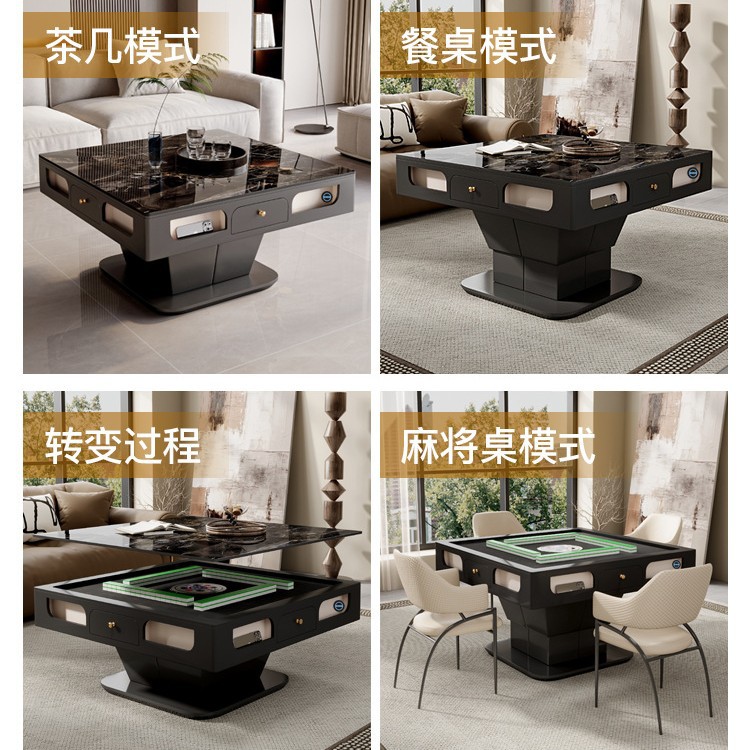 Mesa de mahjong elevadora, sala de estar multifuncional automática, hogar con cocina de inducción, mesa de centro de placa de roca, mesa de comedor de máquina de mahjong integrada