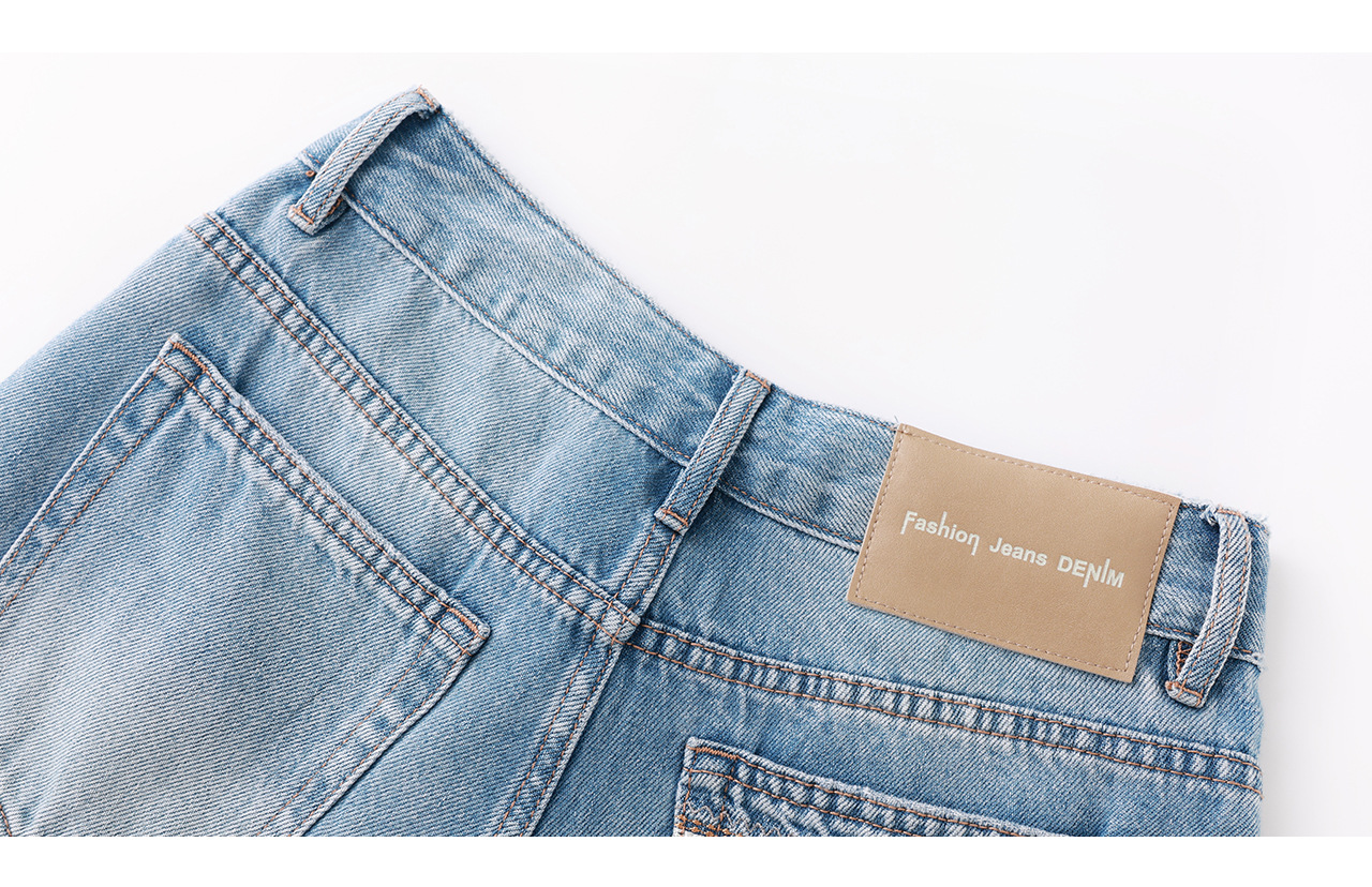 Quần jean nữ ống rộng chất liệu cotton giặt mềm, dáng rộng thùng thình phong cách denim — xanh lam chi tiết 28