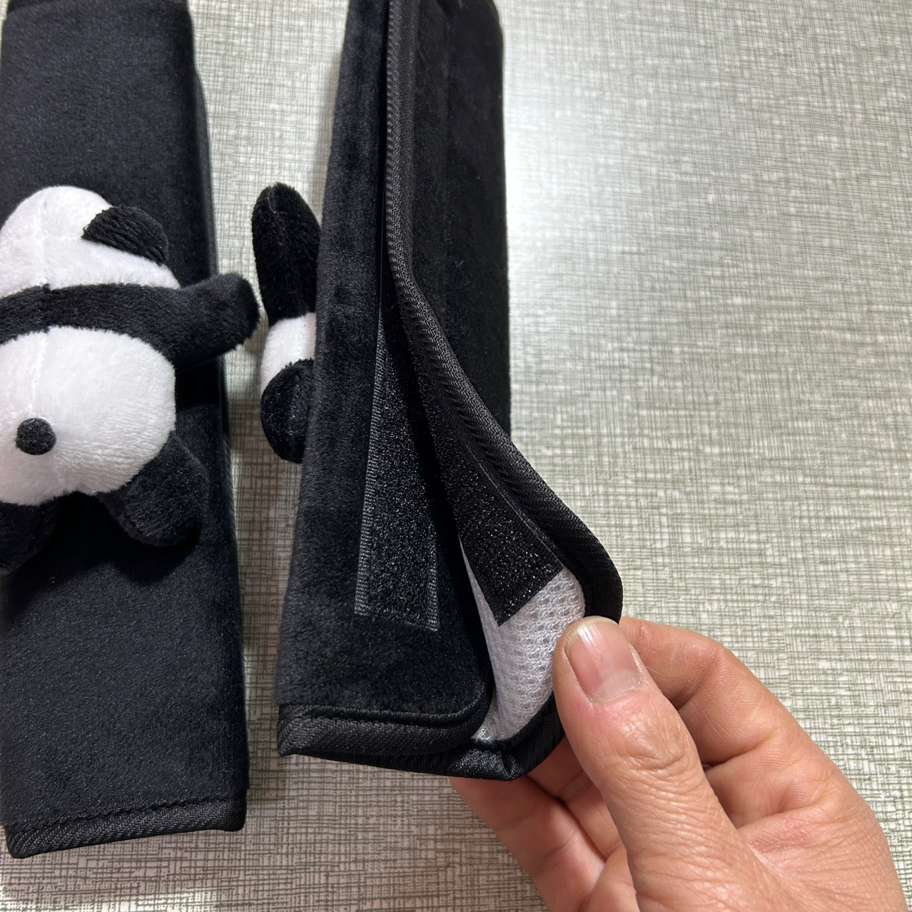 Cute Panda Car Safety Belt Shoulder Pender Car Shoulder Strap Protective Cover Cartoon Doll General Motors Interior Accessories