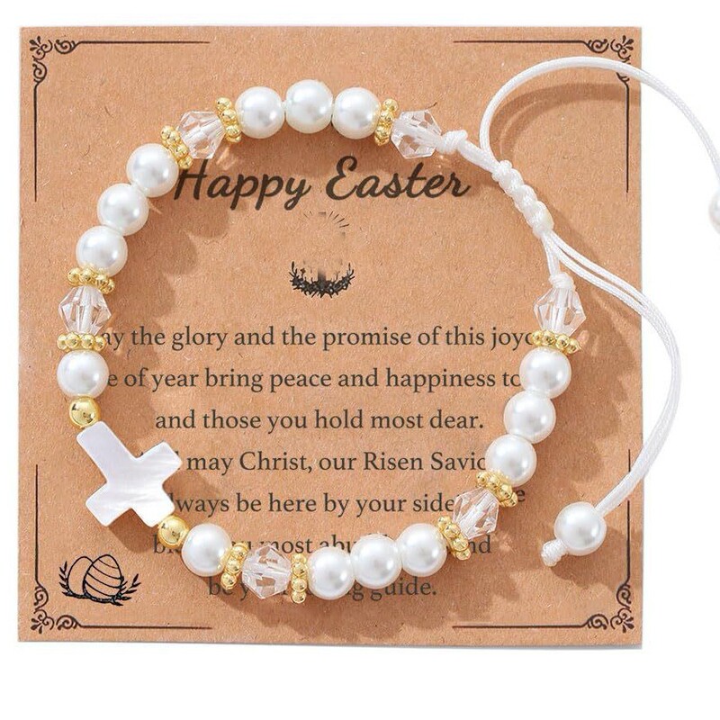 Cross-Border Woven Shell Bead Bracelet with Engraved Stainless Steel Heart Pendant, Adjustable Shambala Bracelet