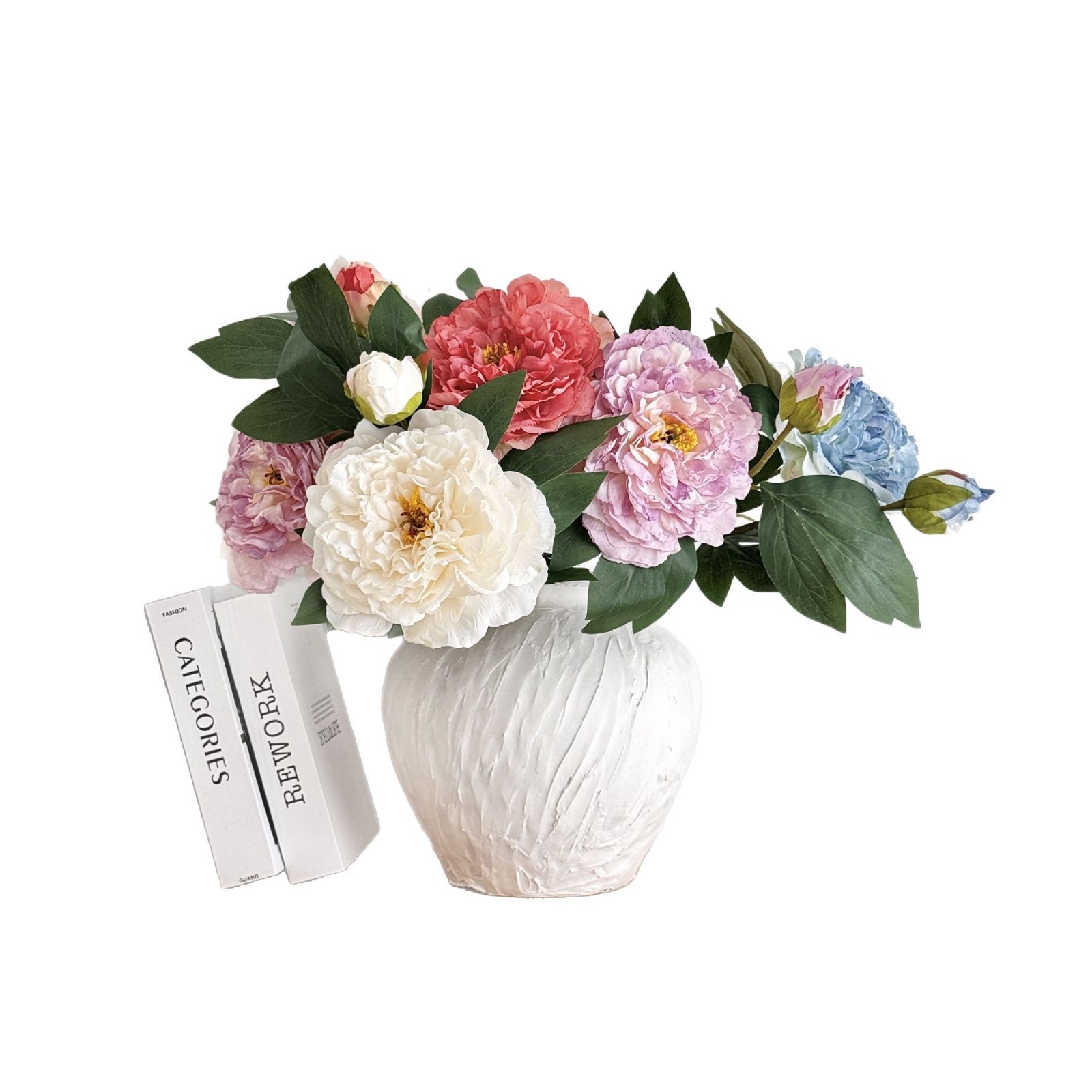 Advancado de alta calidad, peonía, peonía, flor artificial, decoración de flores falsas, mesa de comedor de la sala de estar, ramo de flores secas, decoración de flores