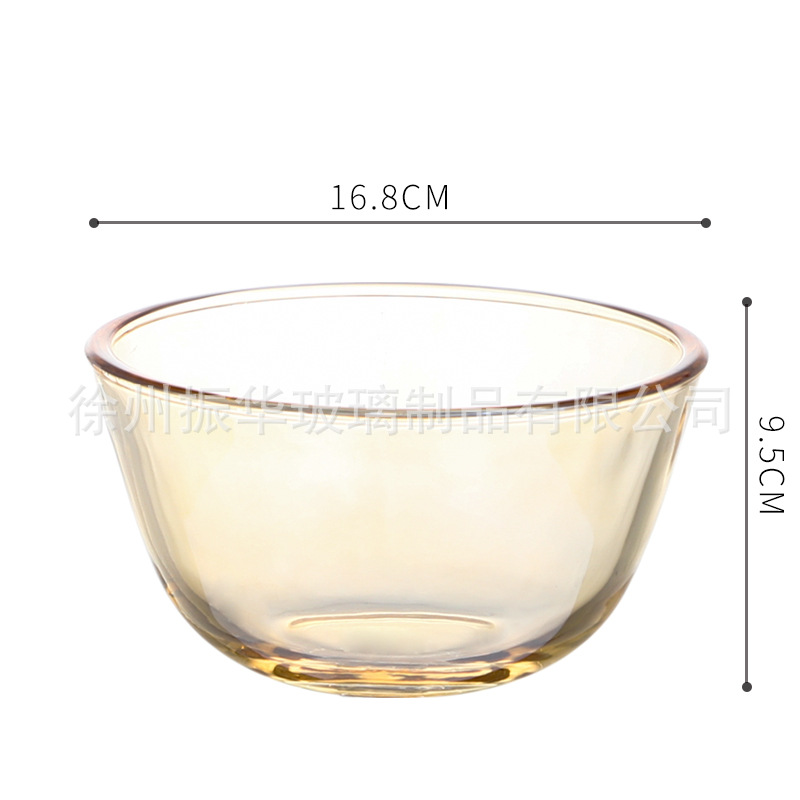 Nueva ensaladera de vidrio dorado hogar tazón para hornear horno de microondas resistente a altas temperaturas especial transparente y cuenca sopa