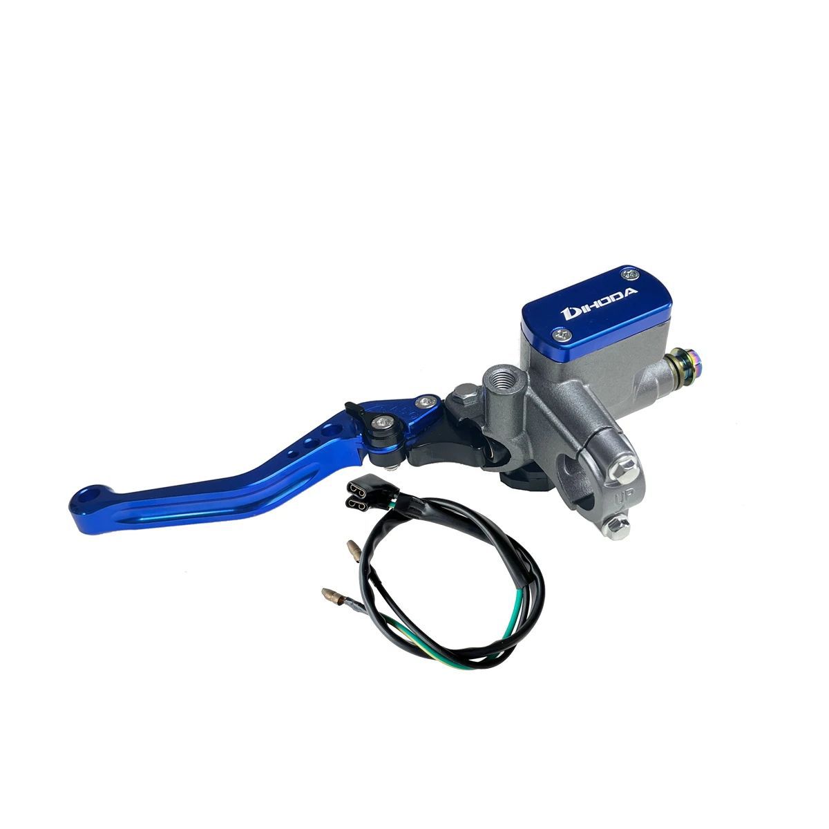 Universal modified hydraulic brake master cylinder for motorcycles and electric bikes with six-speed adjustable handle and power-off switch