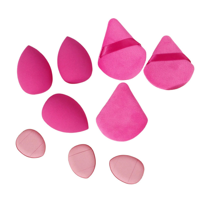 Explosiones transfronterizas de huevos de belleza 9 piezas mini polvo de pulgar flocado polvo de polvo de aire huevo de maquillaje huevo de maquillaje de color