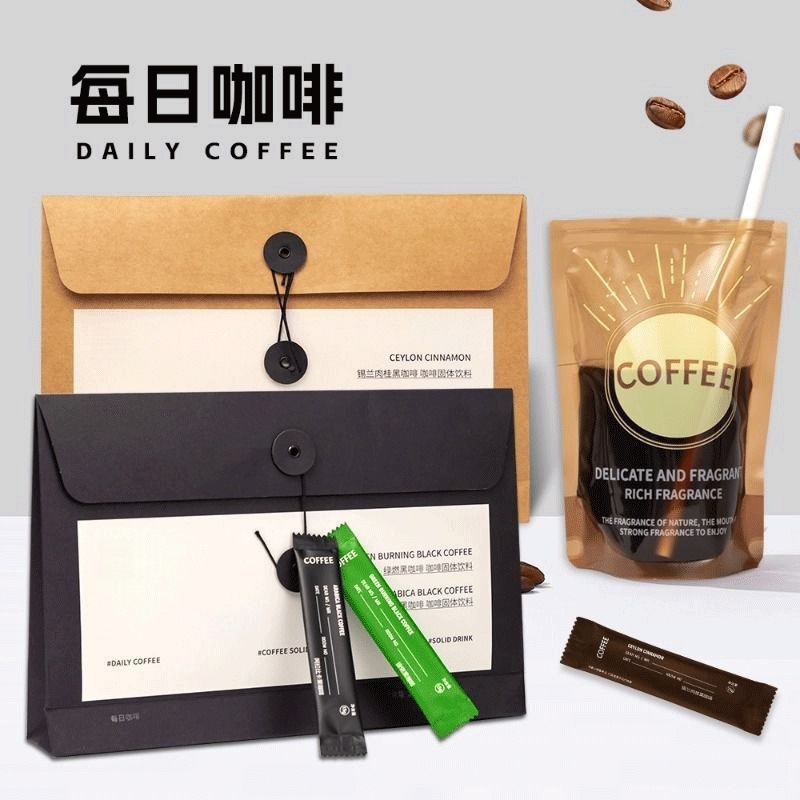 Daily Envelope Instant Black Coffee Arabica with Ceylon Cinnamon and Green Coffee 21g 14 Sticks Sugar Included quality and texture