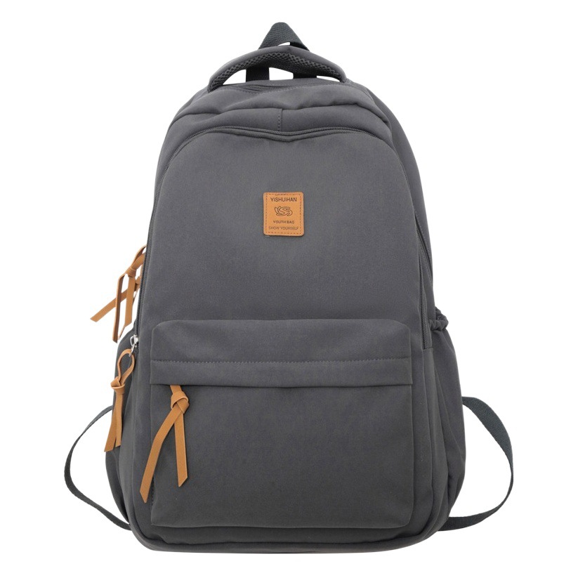 Backpack female Korean style Japanese style simple style junior high school student backpack contrast color large capacity canvas schoolbag female