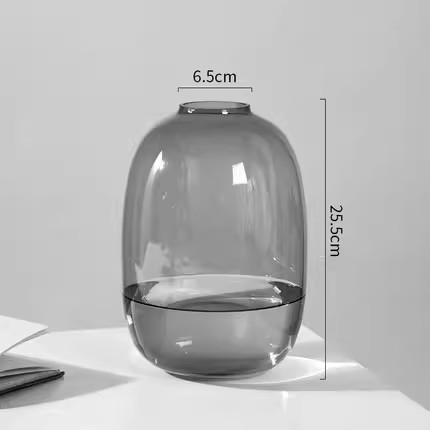 Nórdico gran vientre florero de vidrio hidropónico de alta calidad en línea estilo de la celebridad hogar sala de estar decoración ins estilo reloj colgante