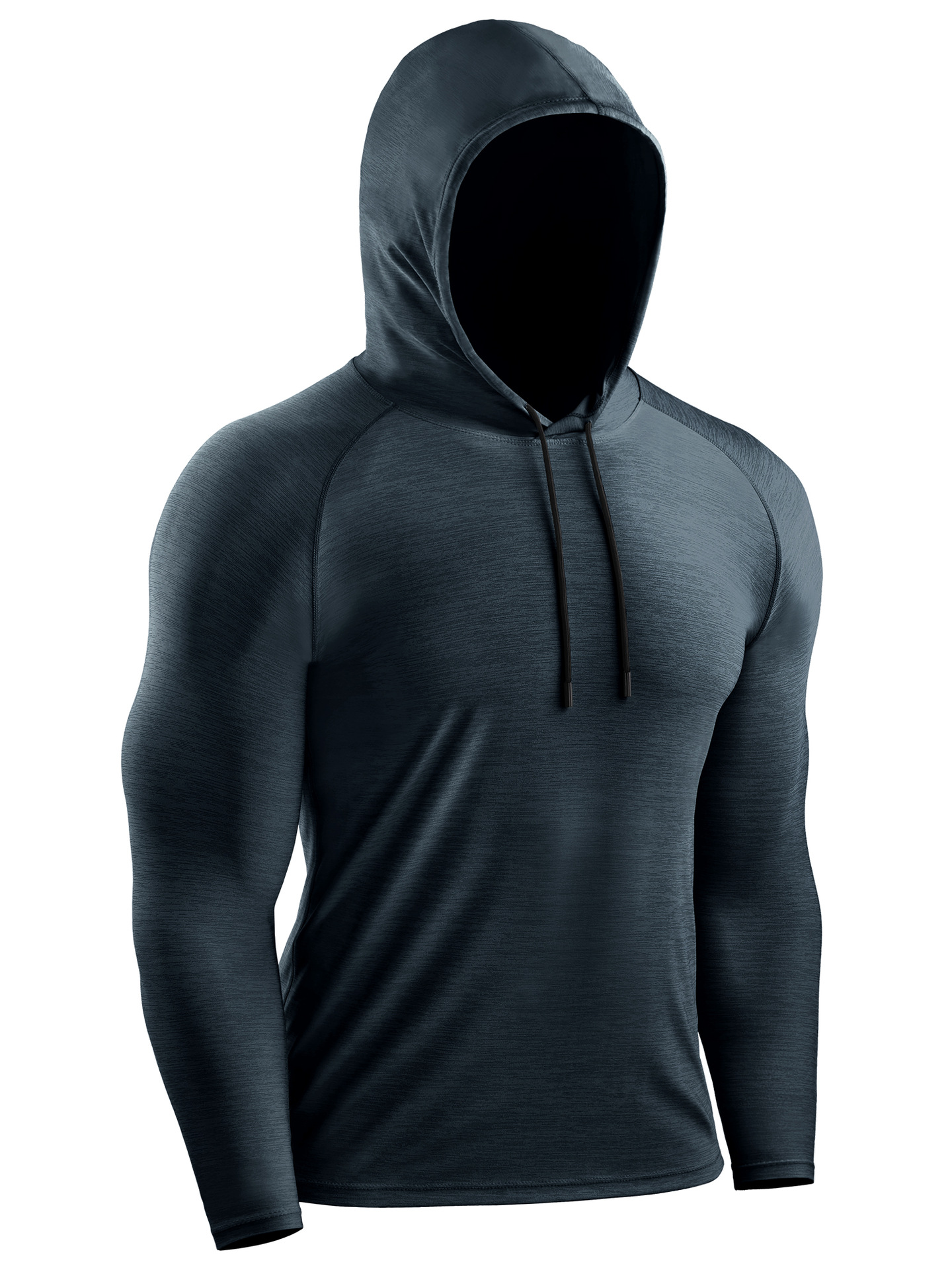 Deportes con capucha sueltos de manga larga Camiseta delgada de los hombres de secado rápido wicking entrenamiento de calentamiento correr tiro uniforme ropa de fitness
