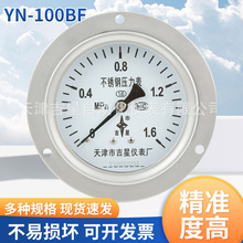 廠家批發全304不銹鋼軸向帶邊壓力表YN-100BF耐腐防銹油壓氣壓表