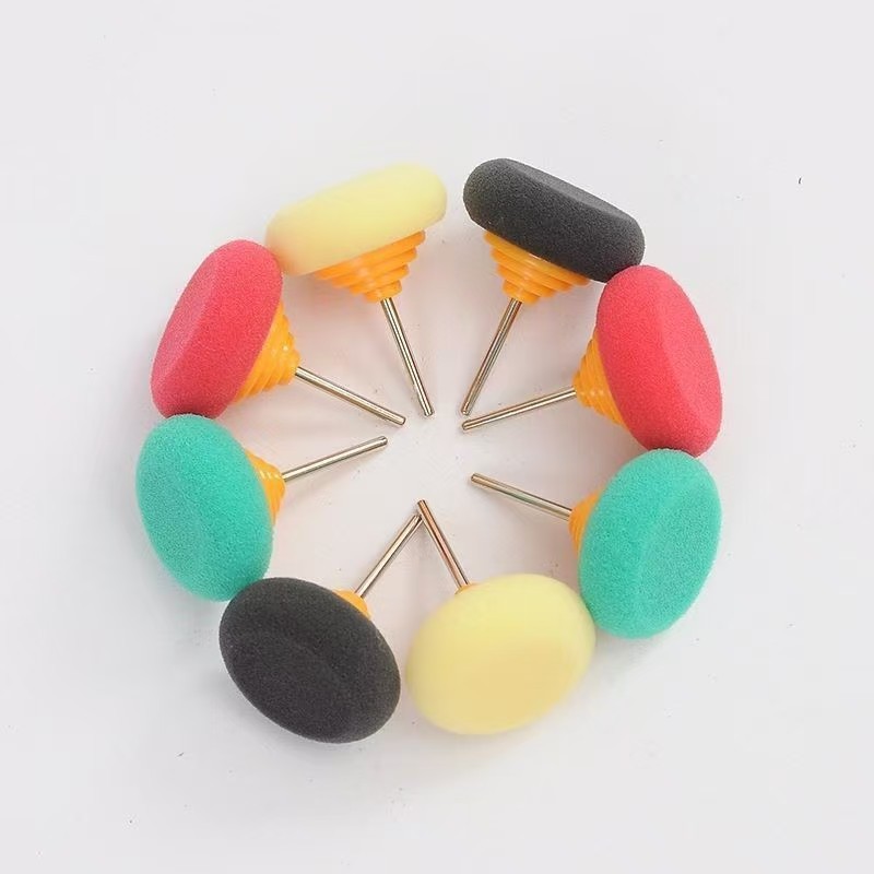 3毫米柄径汽车轮毂细节抛光海绵磨头中锋凹槽抛光电磨夹杆抛光海