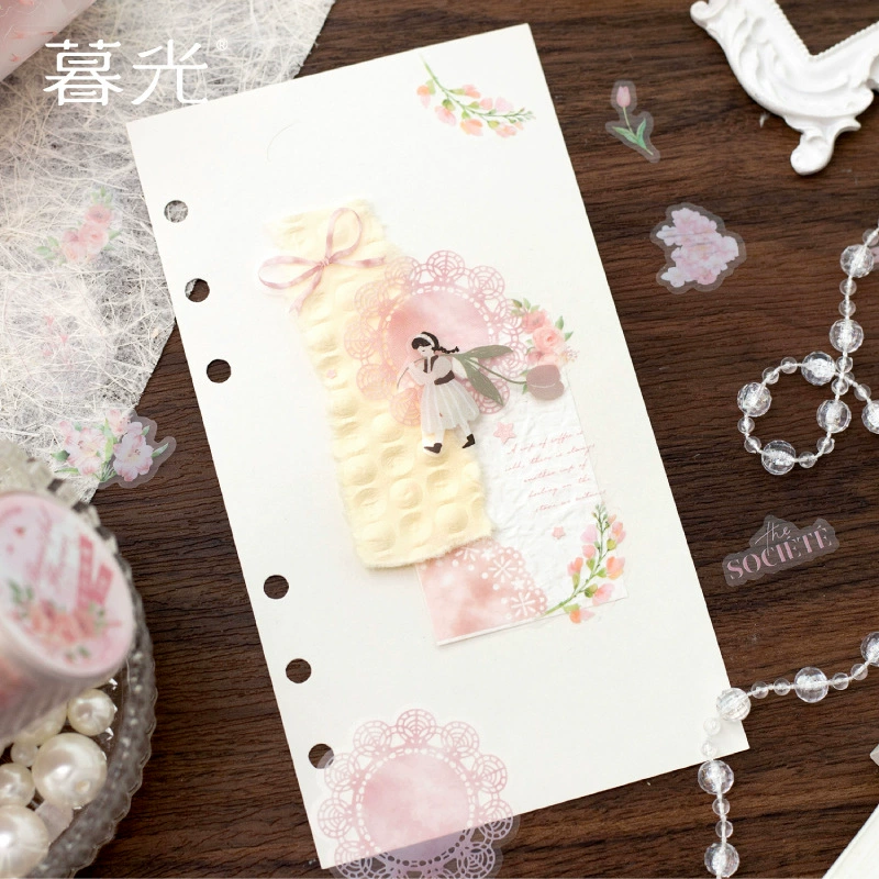 Патч/лента с цветочным рисунком из серии Lace flower language, матовый PET, вырубной узор, соляной ретро кружевной сумки декоративный коллаж-бумага