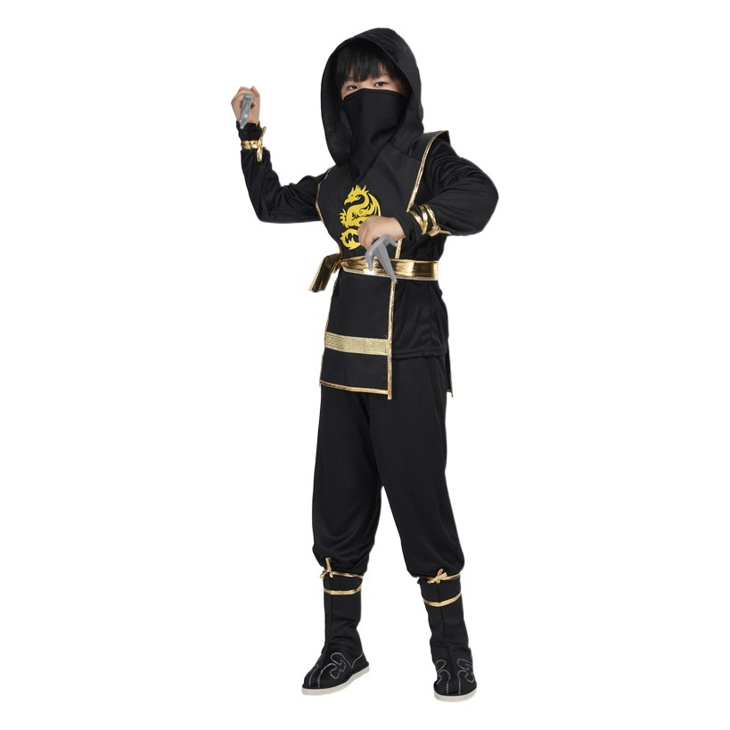 Black Ninja Cos Costume Japanese Anime Children Ninja Toy suit Japanese Samurai Darts Character Performance Suit