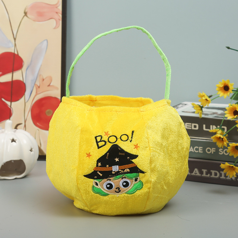 Bolsa de calabaza de Halloween, bolsa de azúcar, fiesta fantasma, ambiente festivo, decoración, bolsa de dulces, festival fantasma, barril de calabaza