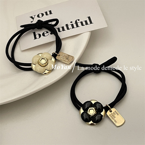 Xiao Xiangsen series of fairy camellia hair rope luxury luxurious high-end temperament rubber band  popular hair rope hair accessories