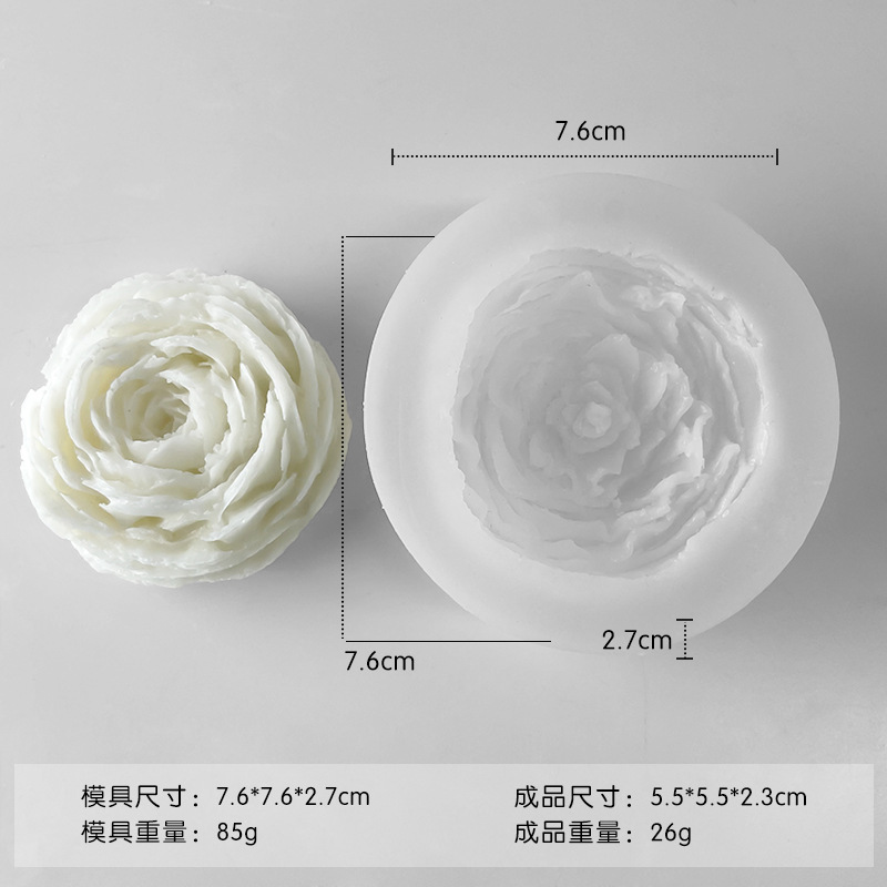 Jiahuimei flor aromaterapia vela molde de silicona DIY pétalo fragancia piedra hecha a mano jabón yeso epoxi herramienta abrasiva