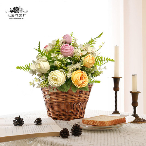 Cross-border new product artificial flower rose bouquet Korean peony Philippos rose home wedding wedding decoration