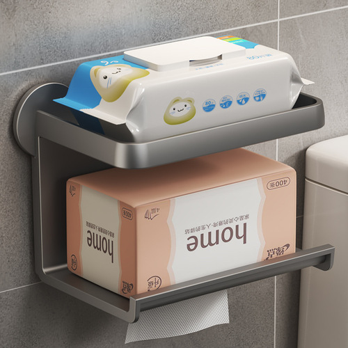 Bathroom tissue box without punching wall-mounted paper holder bathroom bathroom hotel toilet paper box roll paper rack