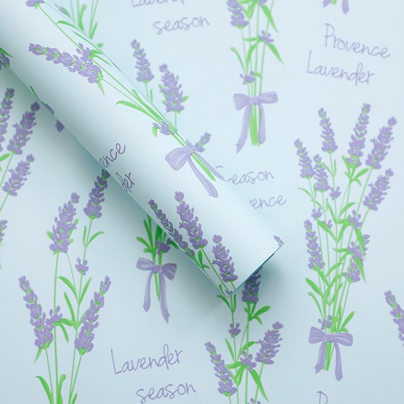 HUAXI PEWIN Papel de lavanda flor flor flor florista ramo DiDi regalo papel de envoltura de flores materiales de papel elegantes