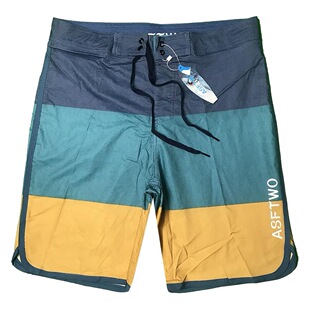 New Cross Border Hot Selling Cotton Stretch Spa Surfing Beach Pants Men's ASFTWO Bodybuilding Shorts Scrub Swimming Trunks