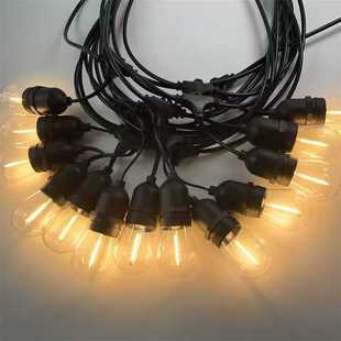 Outdoor Camping Atmosphere String Lights Waterproof S14 Tungsten Filament Lights Canopy Tent Balcony Solar Courtyard Multi-Scene