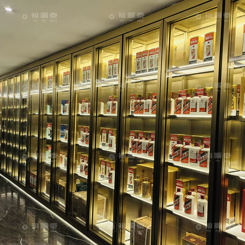 不锈钢茅台酒柜展示柜体验馆高端展厅展柜设计白酒文化馆陈列柜台