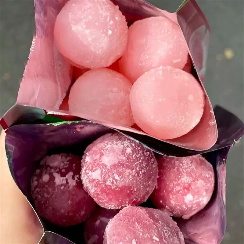 葡萄冰小丸子白桃屁屁气泡冰球网红雪糕水果味饮批发冷链包邮