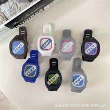 方形手表儿童女孩初高中学生防水运动时尚潮流独角兽硅胶电子男表