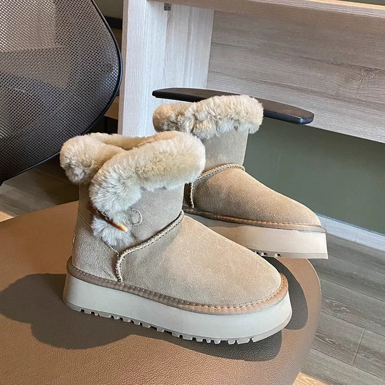 Winter keep warm comfortable non-slip shoes platform, 2025 years, mid-length