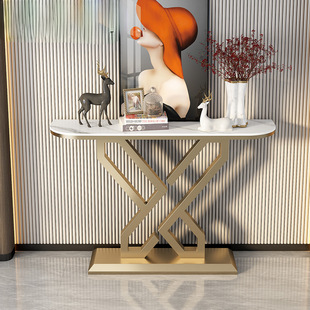 Light Luxury Italian Rock Board Entrance Entrance Table Modern Simple Aisle Wall Living Room Corridor Creative End View Entrance Table