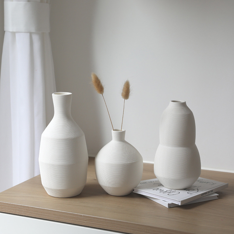 Nordic ins estilo creativo florero de cerámica suave decoración salón comedor mesa de escritorio decoración flor seca Arreglo al por mayor