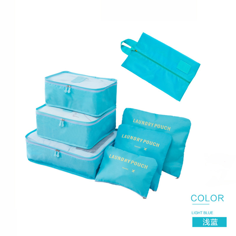 En stock al por mayor ropa de viaje que organiza la bolsa de almacenamiento clasificación de equipaje de gran capacidad Portátil Bolsa de almacenamiento de siete piezas